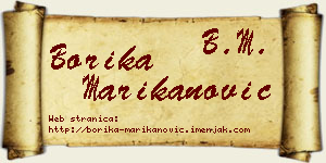 Borika Marikanović vizit kartica